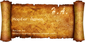 Hopfer Ágnes névjegykártya