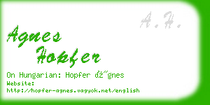 agnes hopfer business card